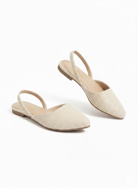 Mules Flat Leather Elegant BF-801 - Beige