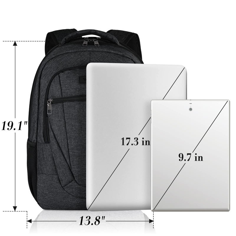 BIKROD Travel Laptop Backpack, 17 Inch Extra Large School Backpacks for Teen Boys and Girls, Black Water Resistant Women Back Pack, Business Men Sturdy Computer Bag - Image 5