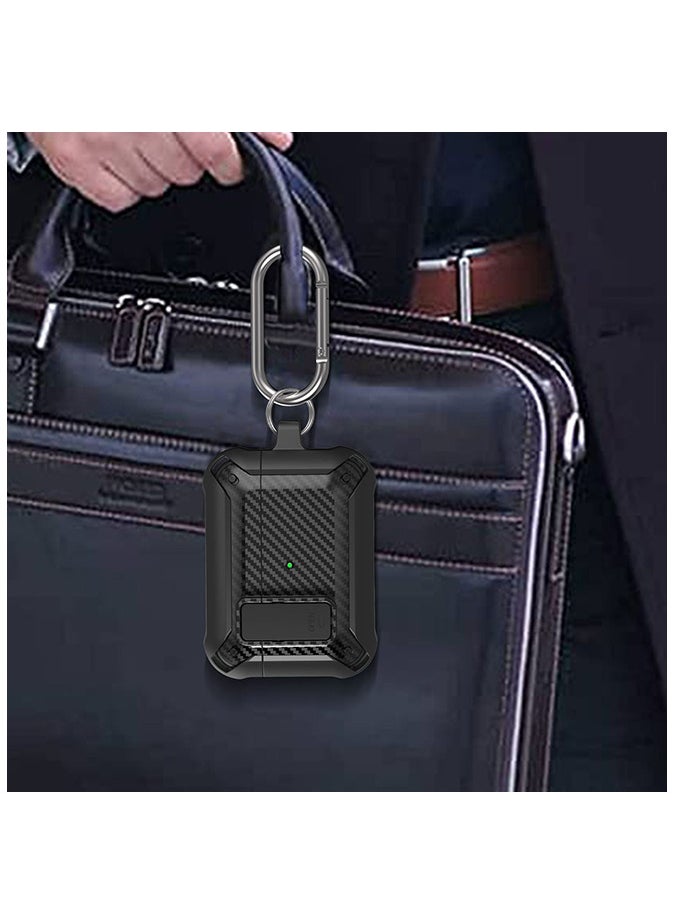 Generic - Shockproof Hard Shell Protective Case Cover with Keychain for Apple AirPod Pro 2, Black - Image 1