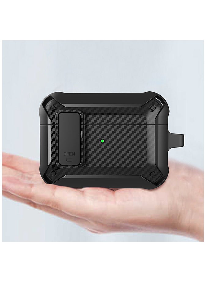 Generic - Shockproof Hard Shell Protective Case Cover with Keychain for Apple AirPod Pro 2, Black - Image 1