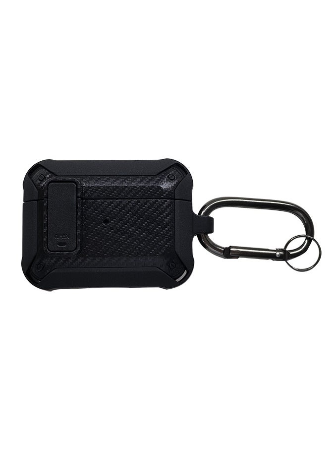 Generic - Shockproof Hard Shell Protective Case Cover with Keychain for Apple AirPod Pro 2, Black - Image 1