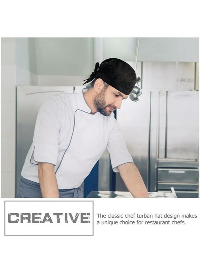 6Pcs Chef Work Hat, Unisex Chef Hats Adjustable Cooking Cap with Ties Breathable Top Skull Caps Service Hat for Women Men, Cooking & Outdoor Activities  - Image 2