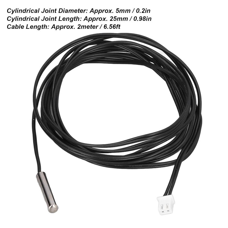 10K B3950 Thermistor Sensor Temperature Probe 5x25mm Cylindrical Head 2 Meters Cable - Image 5