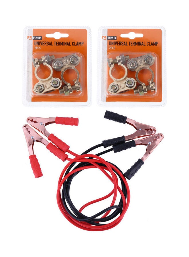 2000 AMP Car Jumper Cable with 4 Piece Universal Battery Terminal Clamp - Image 1