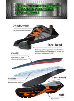Draxon Draxon Fasion Safety Shoes for Men Women CE Standard Steel Toe and Midsole Work Lightweight Anti-Puncture Industry Construction Sneakers  - Image 2