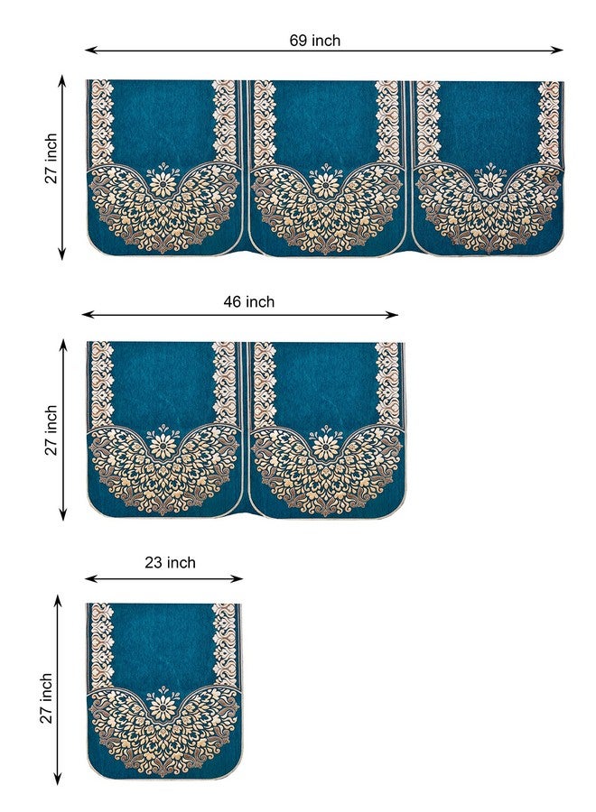 Dazzling Decor Velvet L Shape Sofa Covers Set - Premium 6 Seater Sofa Slip Protector Covers for Living Room Decor - Exclusive Royal Look Heavy Fabric Slip Protector for Long Couch, Aqua_1504 - Image 3