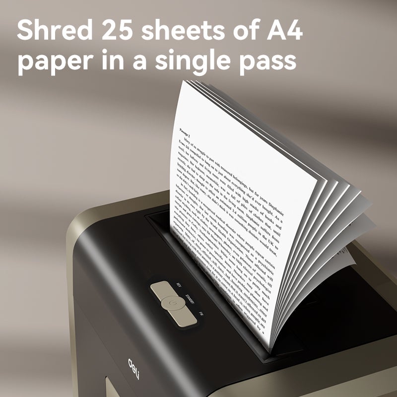 ديلي آلة تمزيق الورق للمكاتب مستوى أمان P4 سعة 25 ورقة مع سلة كبيرة للاستخدام الثقيل - Image 5