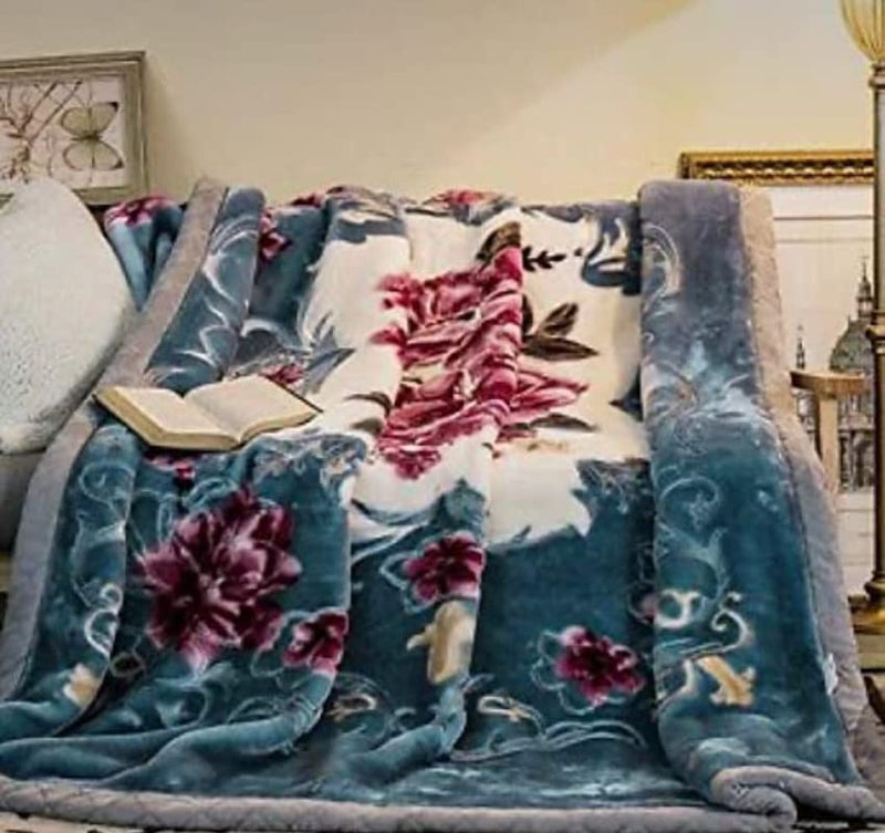 ELSTONE HOME with Device ELSTONE Home 2 Ply Mink Super Soft Cloudy Double Bed Blanket with a Fancy Bag Packing for Heavy Winter Multicolor King Size Multicolor2 