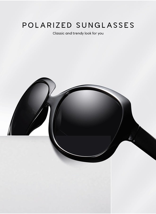 Generic - Polarized Sunglasses, Fashionable Glasses, UV Protection Sunglasses, for Women and Men Oversized Elegant Large Rectangle Sun Glasses UV400 ( Black ) - Image 1