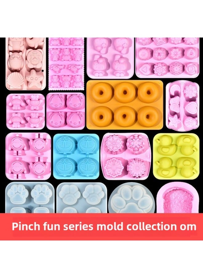 Generic - Kneading Silicone Mold Collection Cat Claw Waffle Crystal Glue Ab Glue Handmade Diy Material Food Toy Mold-Specifications:Hand-cut Mold 1 Egg Egg - Image 1