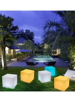 fashionhome Multipurpose Modern Technology Waterproof LED Cube Side Table Color Changing Rechargeable Cordless Night Light Nightstand for Living Room Outdoor Patio Party Seat 40x40x40 cm (Fully Assembled)  - Image 5