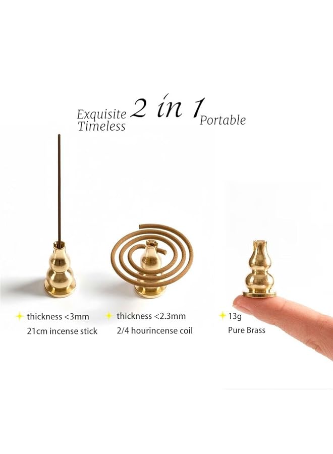 erorex Incense Holder Lotus Incense Holder For Sticks With Ash Catcher And Gourd Portable Incense Burner Incense Stick Holder For Meditation Yoga Home Decor 2 Sets  - Image 4