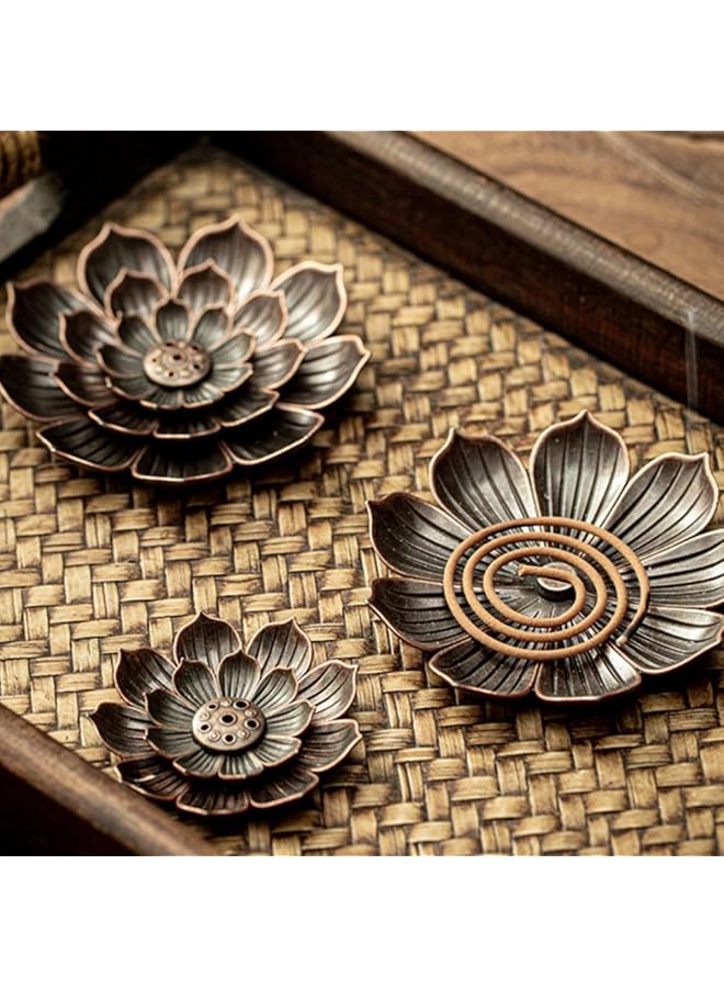 erorex Incense Holder Lotus Incense Holder For Sticks With Ash Catcher And Gourd Portable Incense Burner Incense Stick Holder For Meditation Yoga Home Decor 2 Sets  - Image 3