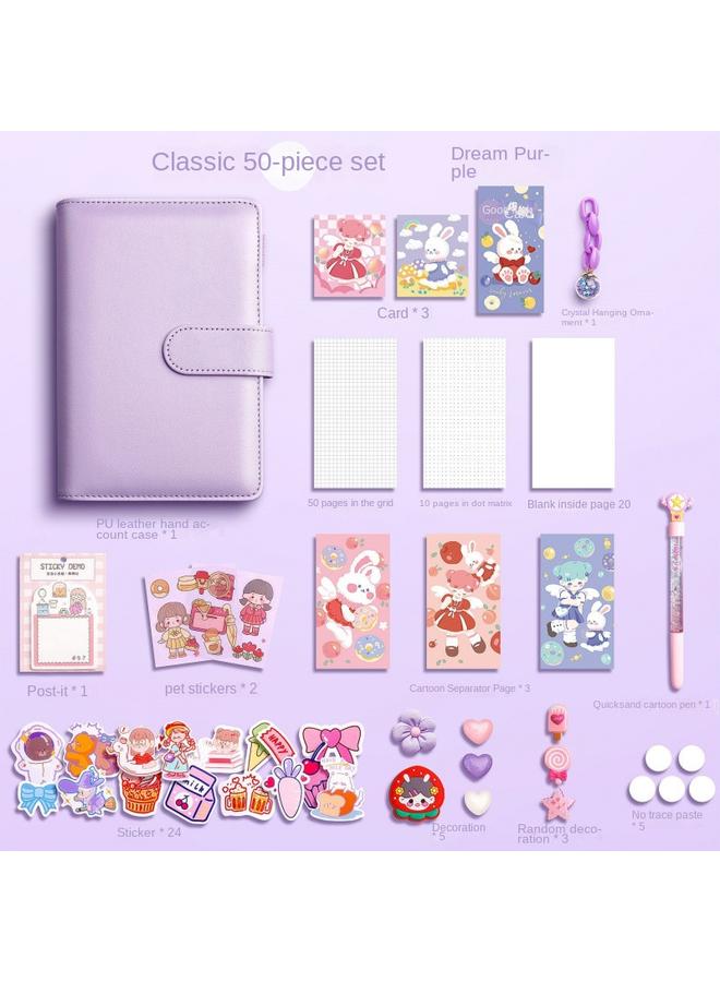 Bluejw Hand Account Net Red Square Book Suit Girl Cute High Color Value Blank Girl Heart Hand Account Book Loose Leaf Detachable - Image 1