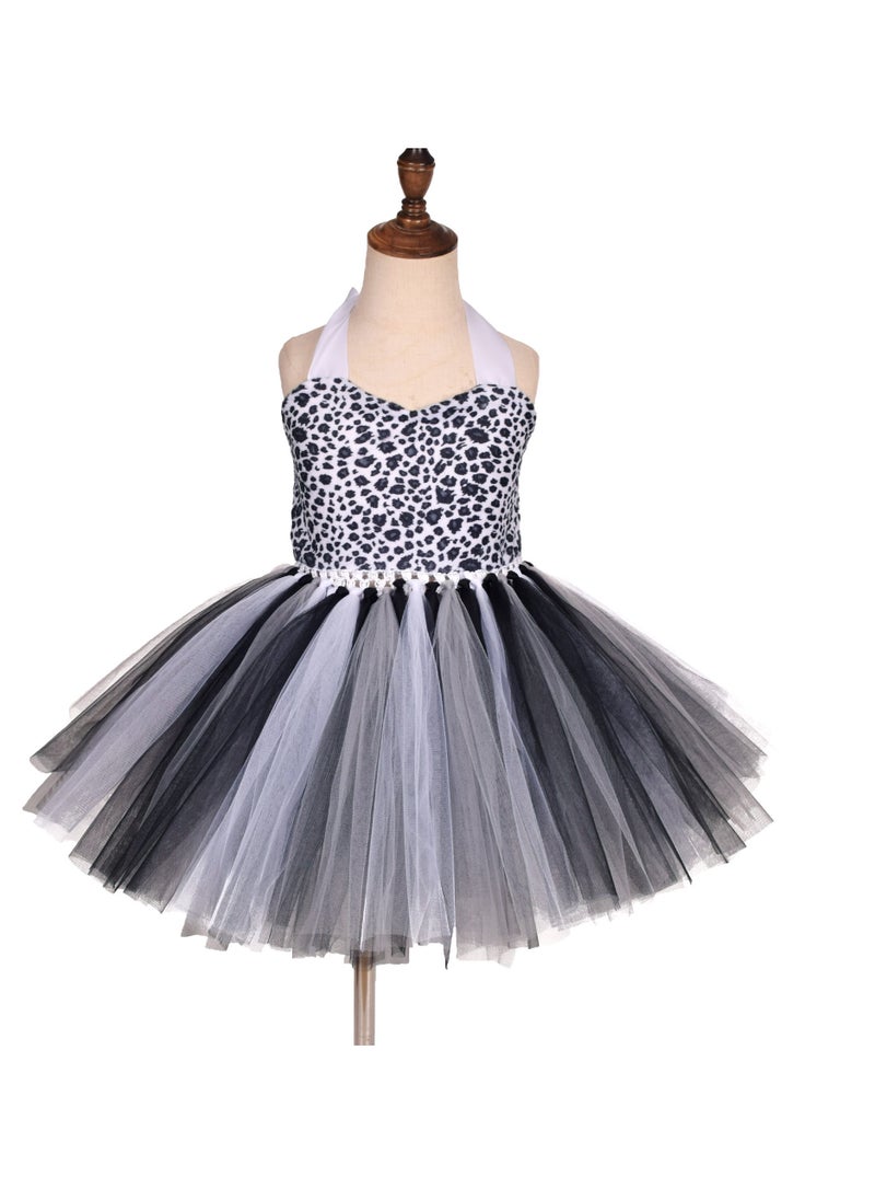 SYOSI - Leopard Cheetah Costume Set 3pcs Girls Jungle Themed Tutu Skirt Bowtie Headband Tail Dress Up for Animal Cosplay Birthday Party - Image 1