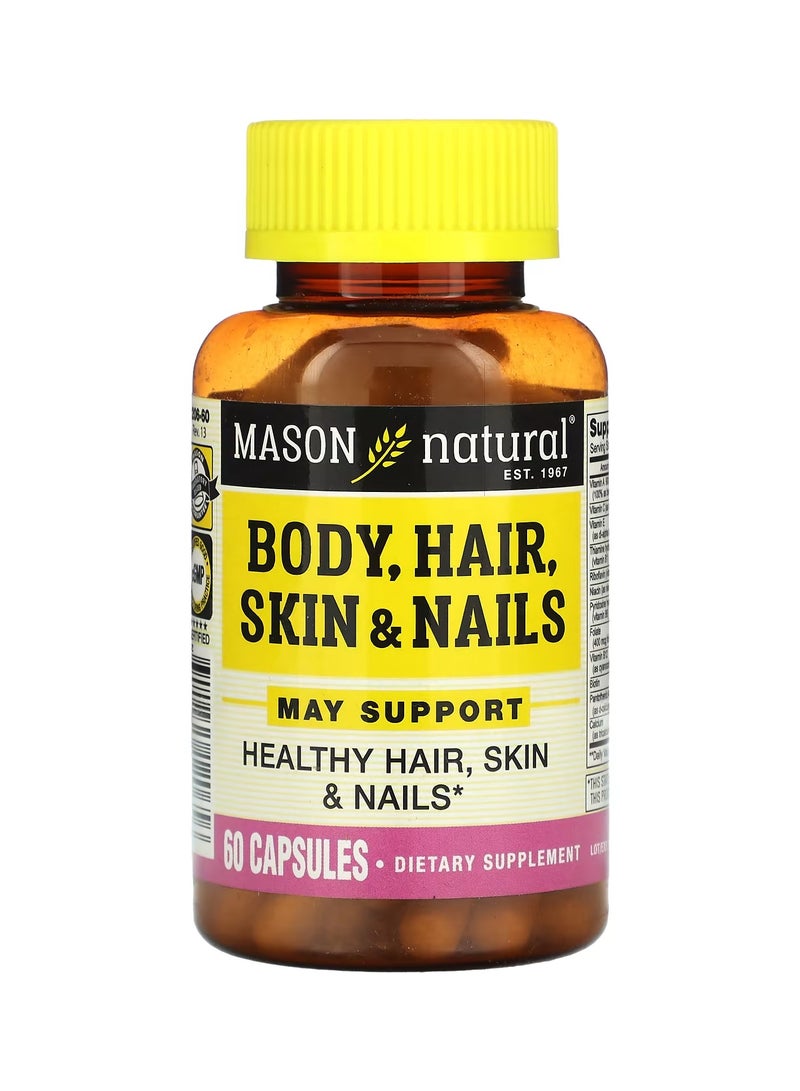 Mason Natural Nutritional Supplement Capsules For Hair, Nails And Skin, 60 Capsules - Image 1