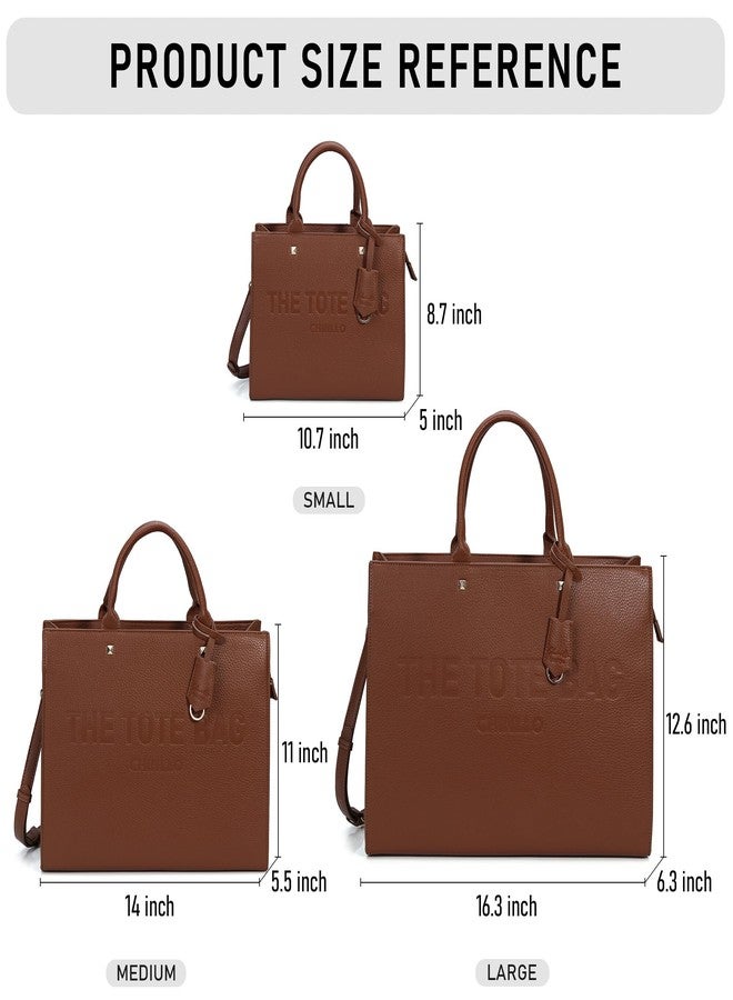 Chinllo Tote Bag for Women Top Handle Satchel Purse and Handbags with Shoulder Strap, Whisky-grained, Medium 14 IN - Image 2