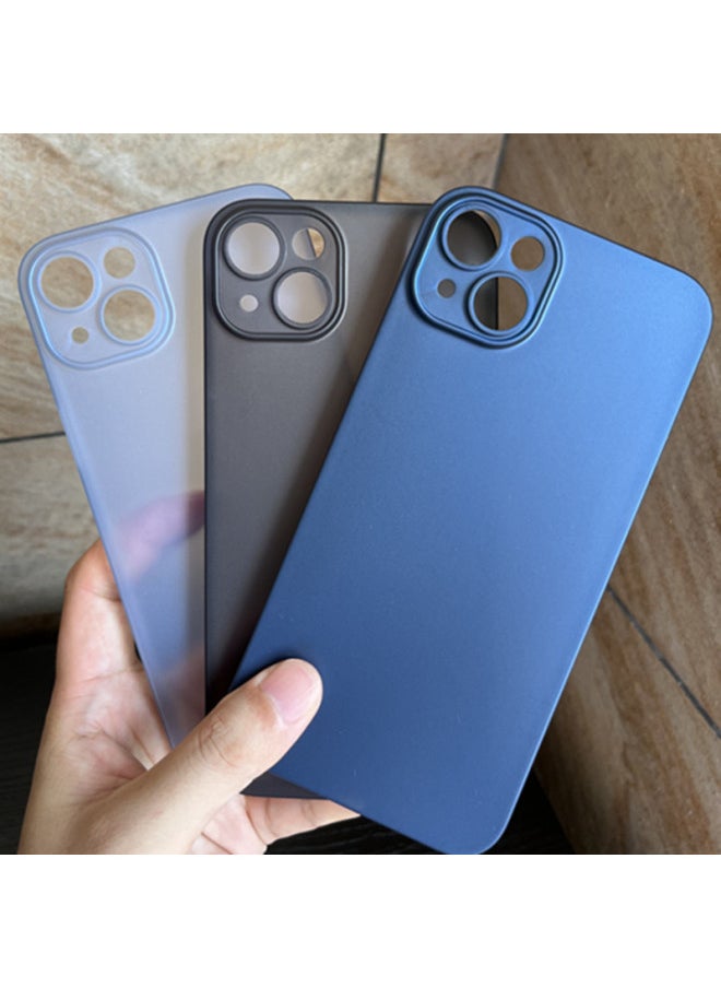 Generic - For Iphone 14 Transparent Mobile Phone Case For Iphone14plus Solid Color All-inclusive Pp Hard Case For Spot Wholesale-Color:Blue (opp Hanging Bag Packaging Model Standard)-Applicable Model:For Apples 12 - Image 1
