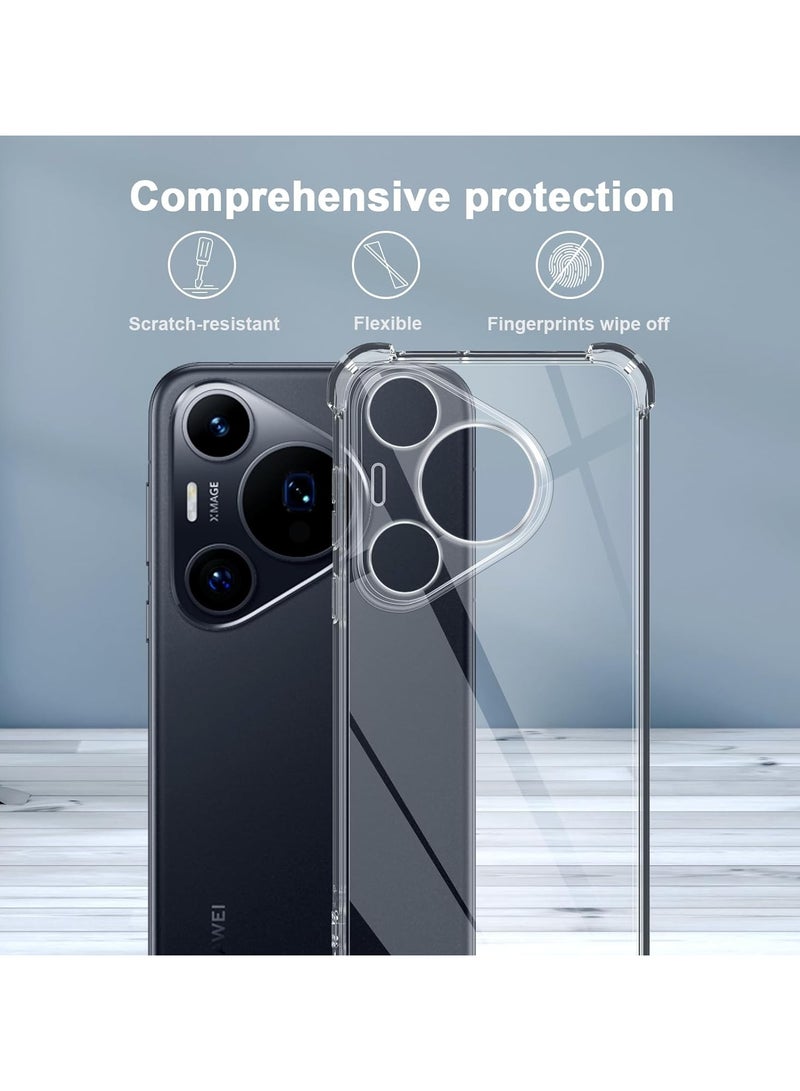 general Case Compatible with Huawei Pura 70 Pro, HD Clear Ultra Thin Silicone Flexible TPU Gel Anti-Shock Anti-Scratch Case for Huawei Pura 70 Pro - Image 2