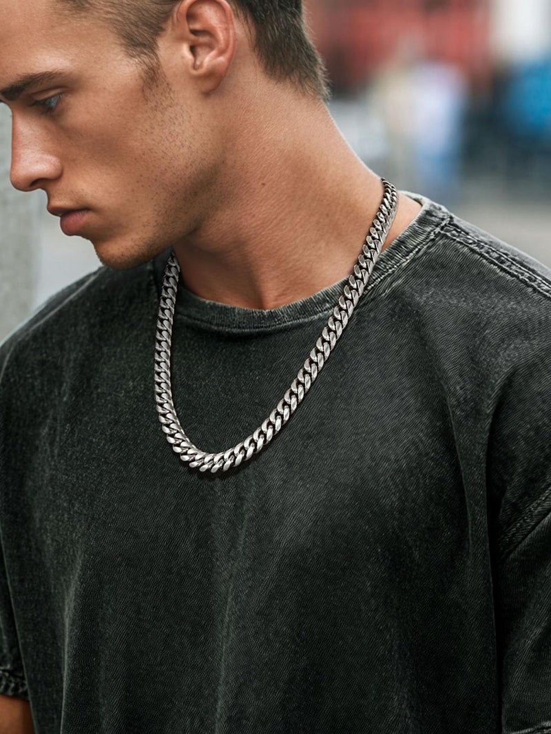 ChainsPro سلاسل عنق للرجال من الفولاذ المقاوم للصدأ بطول 22 بوصة وسمك 10 مم، قلادة هيب هوب لمغني الراب، مجوهرات حفلات، هدايا للرجال للآباء - Image 4