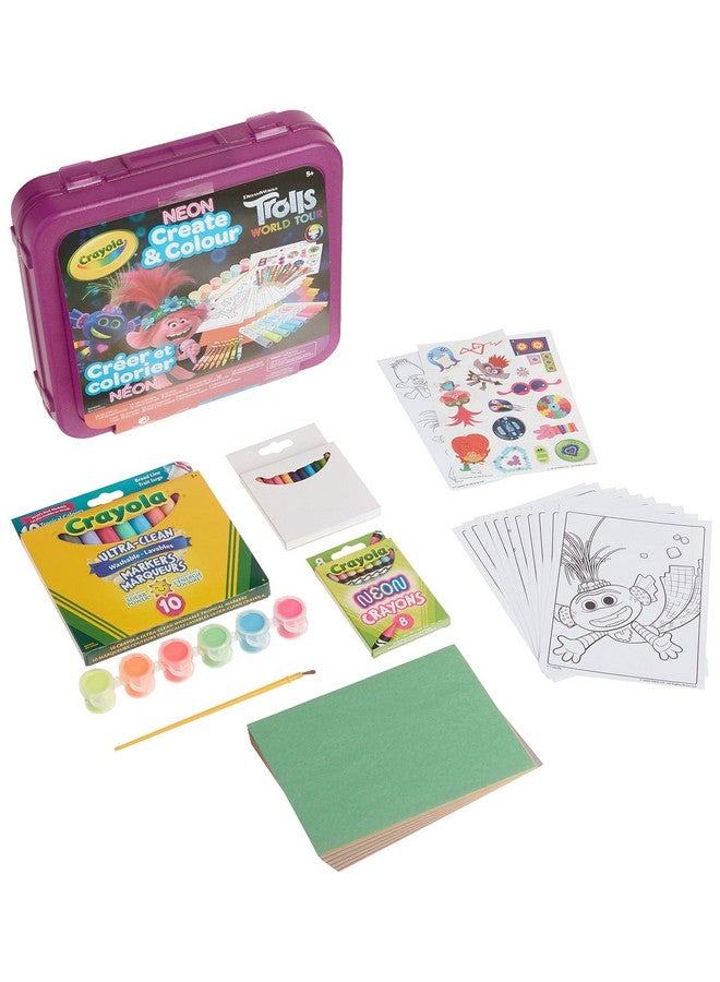 Crayola Trolls World Tour Neon Create & Colour Art Set - Image 4