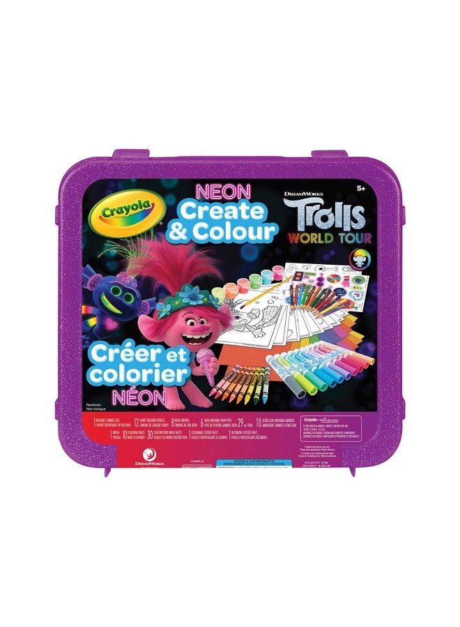 Crayola Trolls World Tour Neon Create & Colour Art Set - Image 2