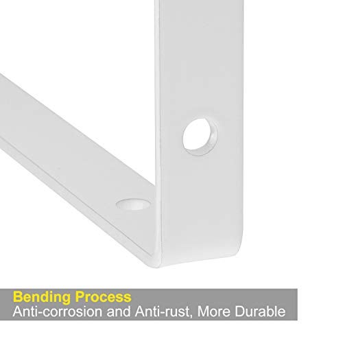 STARVAST 2 Pack Heavy Duty Shelf Brackets 15.7 x 9.8 inch, Floating Shelves White Triangle Shelf Brackets, 90 Degree Angle Wall Mounted Shelf Supporter Corner Bracket (400x250mm) - Image 4