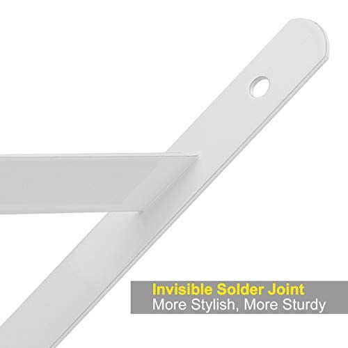 STARVAST 2 Pack Heavy Duty Shelf Brackets 15.7 x 9.8 inch, Floating Shelves White Triangle Shelf Brackets, 90 Degree Angle Wall Mounted Shelf Supporter Corner Bracket (400x250mm) - Image 3