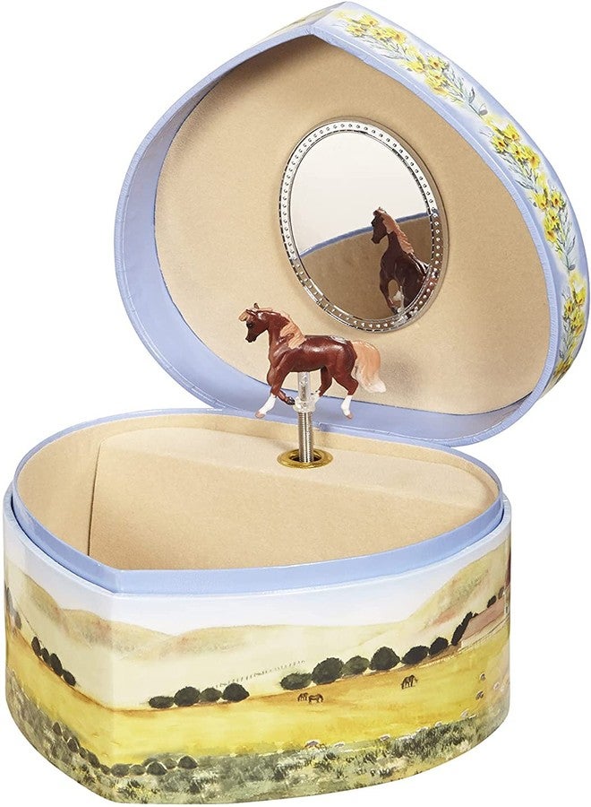 Enchantmints Love Of Horses Heart Musical Jewelry Box for Girls Jewelry Items - Boys Treasure Chest to Store Coins Bands & Accessories - Ideal for Birthdays Valentine's Gifts - Image 1