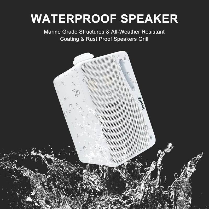 Herdio 3.5 inches 3.5 Way Bluetooth Outdoor Speakers (White) - Image 4