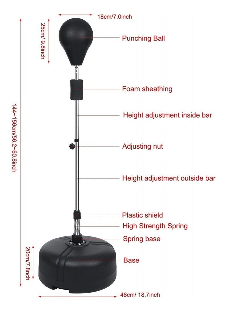 Generic Boxing Punch Bag Adjustable Height Freestanding Reflex Punching Bags  - Image 3