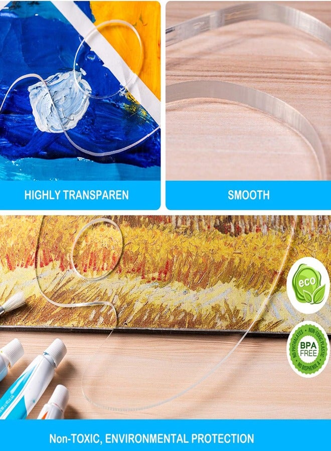 2 Pieces Acrylic Paint Palette,Paint Pallet,Clear Paint Tray Palette,  Easy Clean Non-Stick Artist Pallet,for Oil Watercolor Craft DIY Art Painting Palette - Image 4