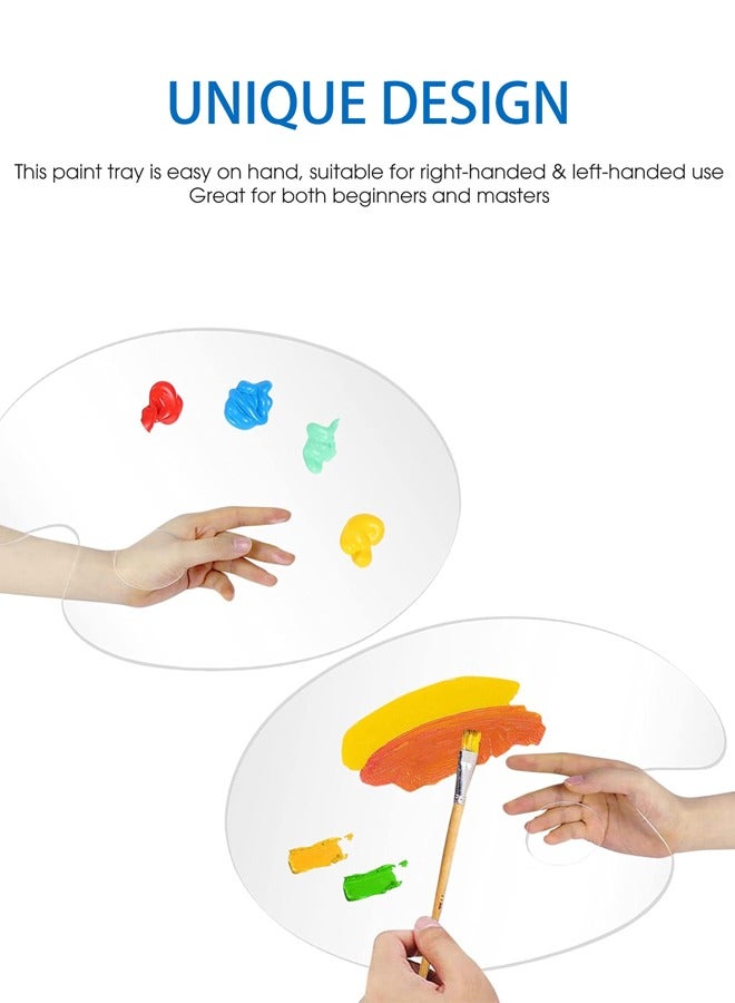 2 Pieces Acrylic Paint Palette,Paint Pallet,Clear Paint Tray Palette,  Easy Clean Non-Stick Artist Pallet,for Oil Watercolor Craft DIY Art Painting Palette - Image 5