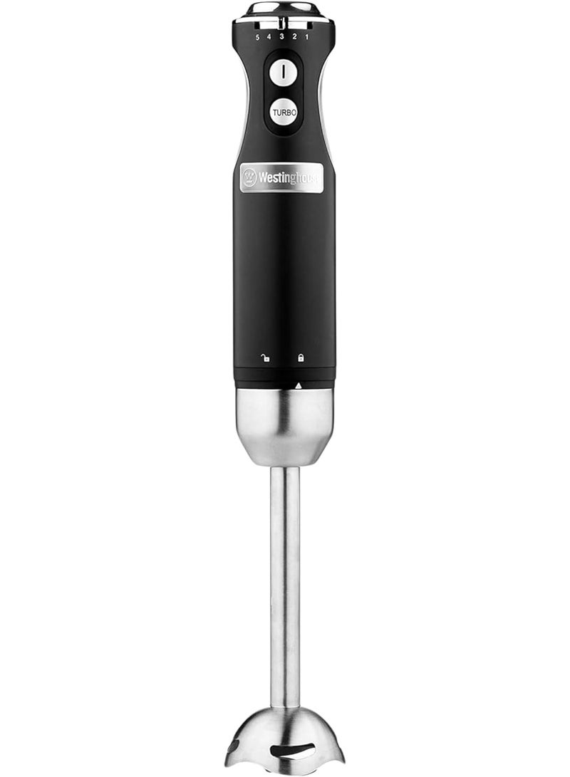 Westinghouse Westinghouse Retro Hand Blender - 600W Handheld Stick Blender for Kitchen - Stainless Steel Electric Soup Blender - Food Mixer with Various Speeds and Turbo Setting, Comfortable Soft Grip - Black  - Image 1