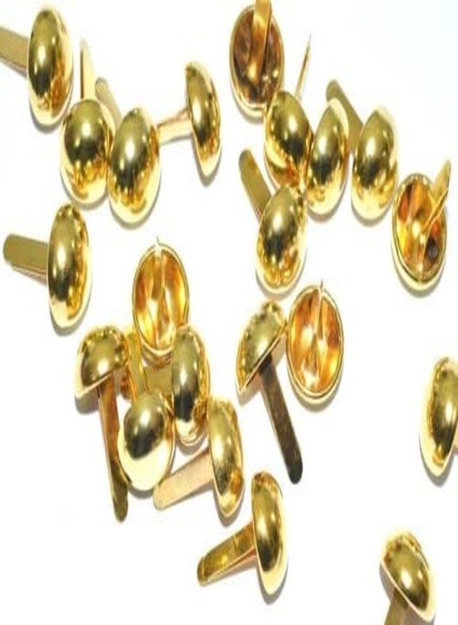 Nimida Brad Pins/Split Pin/Rivet/Stud/Skull pins/Spikes/Paper Fastener for Scrapbooking, DIY, Leather Goods, | Golden Colour | Pack of 100 - Image 5