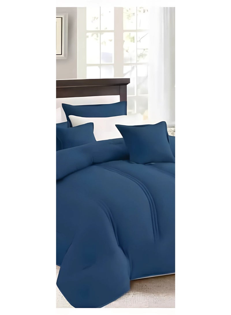 مارك مفرش نفرين ذو طابع وجهين فخم ملكي من خامه المايكروفايبر مقاس 1-لحاف 240*260سم، 1-شرشف   200*200 سم، 4-بيت مخده 50*75سم، 2- بيت مخده مربع 45*45سم. - Image 3