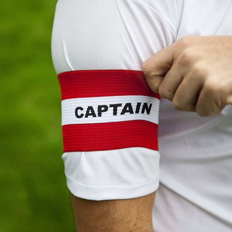 GISCO شارات الكابتن (مجموعة من 6) | شارات كبار | اللون - أحمر | كرة القدم | قابلة للتعديل ومتينة | مثالية للفرق والمباريات والتدريب - Image 1