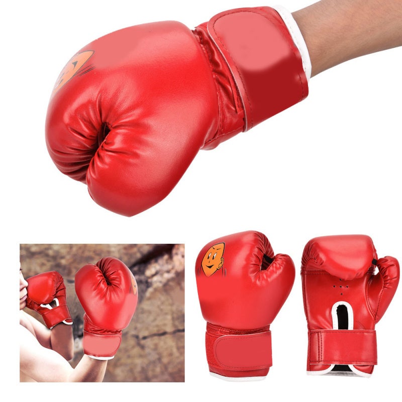 قفازات مُصارعة الأطفال: بلون أحمر من جلد بيو منخفض الجودة عالي الجودة - قفازات تدريب للأطفال تنفذ الهواء وتمتص الصدمات لدراسات فنون الدفاع عن النفس، والمصارعة، وتدريب تايكوندو - Image 4