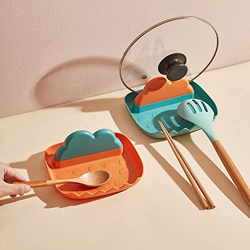 Wolpin Spoon Holder Spatula Rest 1 Pc (17 x 15 x 8 CM) | Kitchen Utensil Holder Stand for Cooking Spoon Ladle Pan Cover Lid Support Plastic Organizer Tool - Image 1