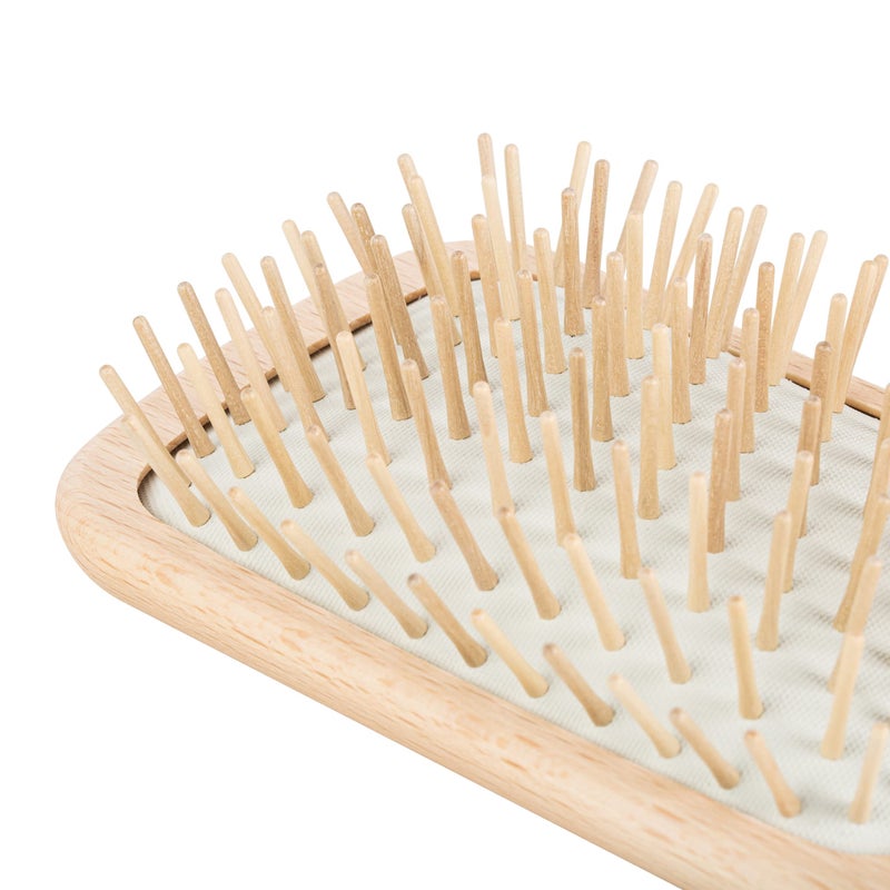 ACCA KAPPA Natural Paddle Hair Brush Wooden Pins Beechwood Anti-Static Scalp-Massage Detangler - Image 3