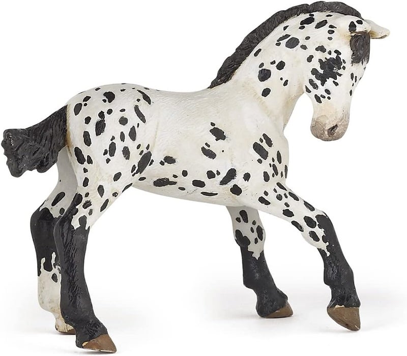 Papo 51540 Black Appaloosa Horse Figurine - Hand-Painted Collectible Toy - Image 1