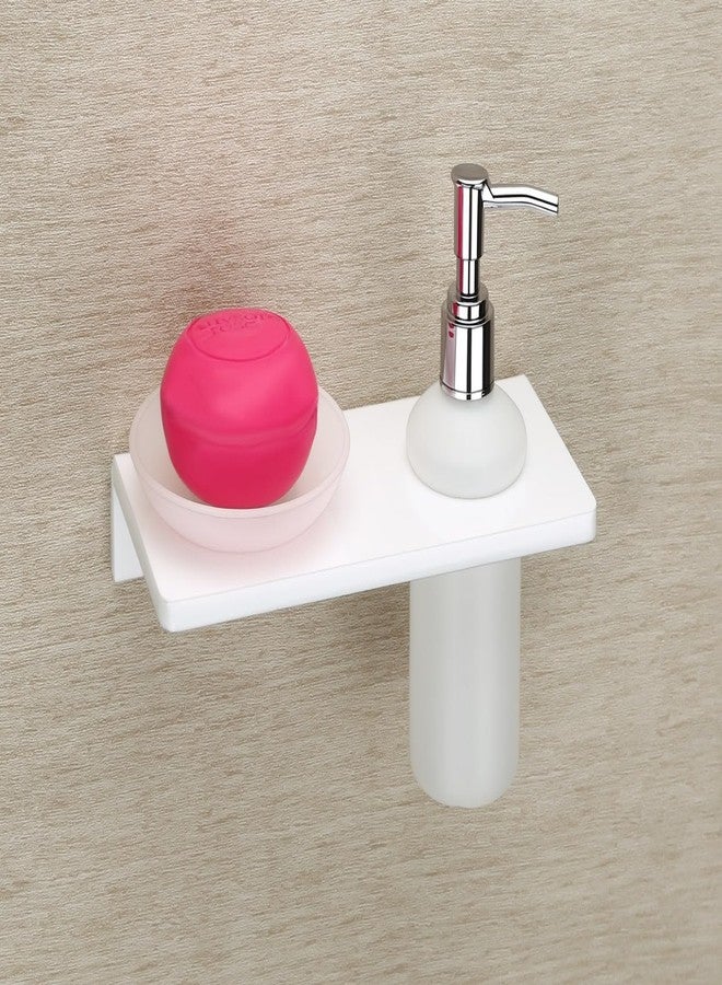 HAPPI Unbreakable Acrylic Soap Dish with Liquid Dispenser, Soap Stand, Soap Case, Soap Holder Stand Wall Mounted for Bathroom with Removable Drain Tray (White) - Image 2