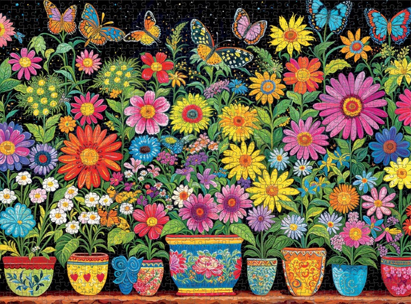 Cross & Glory - Floral Fantasia: A Butterfly's Haven - 1000 Piece Jigsaw Puzzle for Adults | Glare-Free | Colorful Garden and Butterfly Scene | Flower Puzzle - Image 5