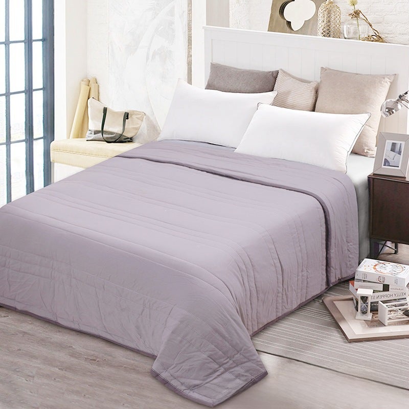 Cotton Washed Summer Quilt Lightweight Comforter Grey 