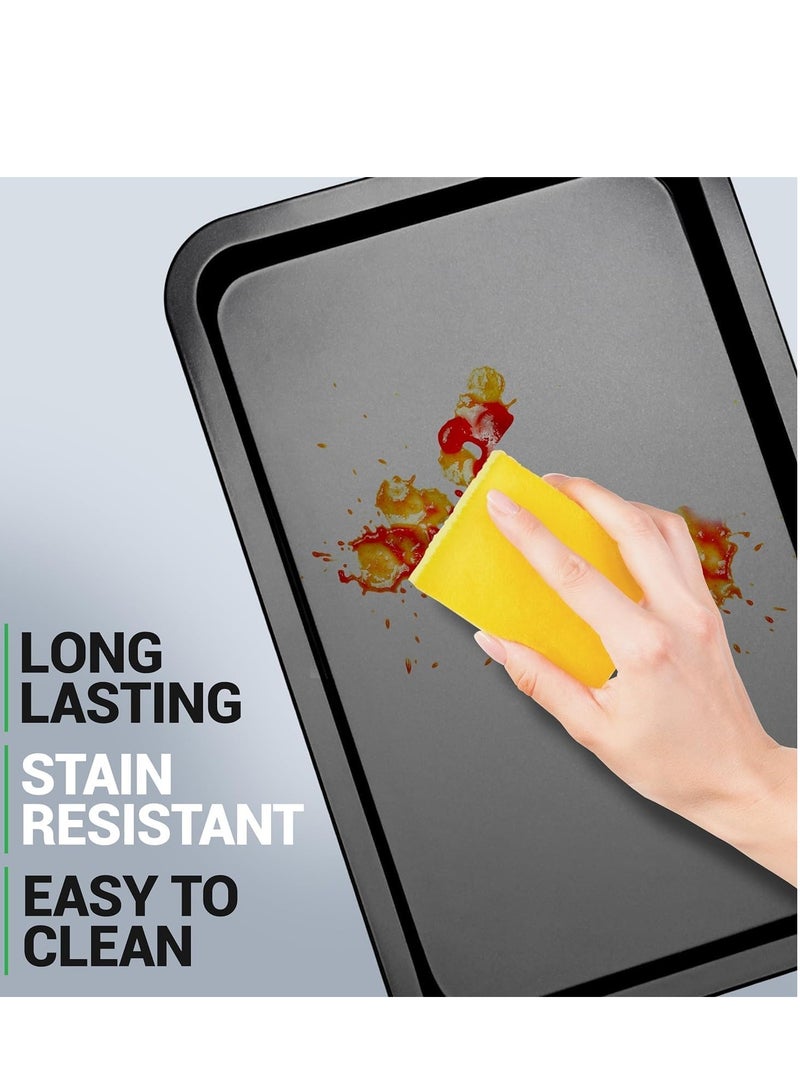 NutriChef 10-Piece Non-Stick Baking Pans Set - Deluxe Carbon Steel Bakeware Set w/ Cookie Sheets, Muffin Pan, Roasting Pan, Cake Pan, Baking Tray, Pizza Pan - Easy to Clean, Black - Image 4