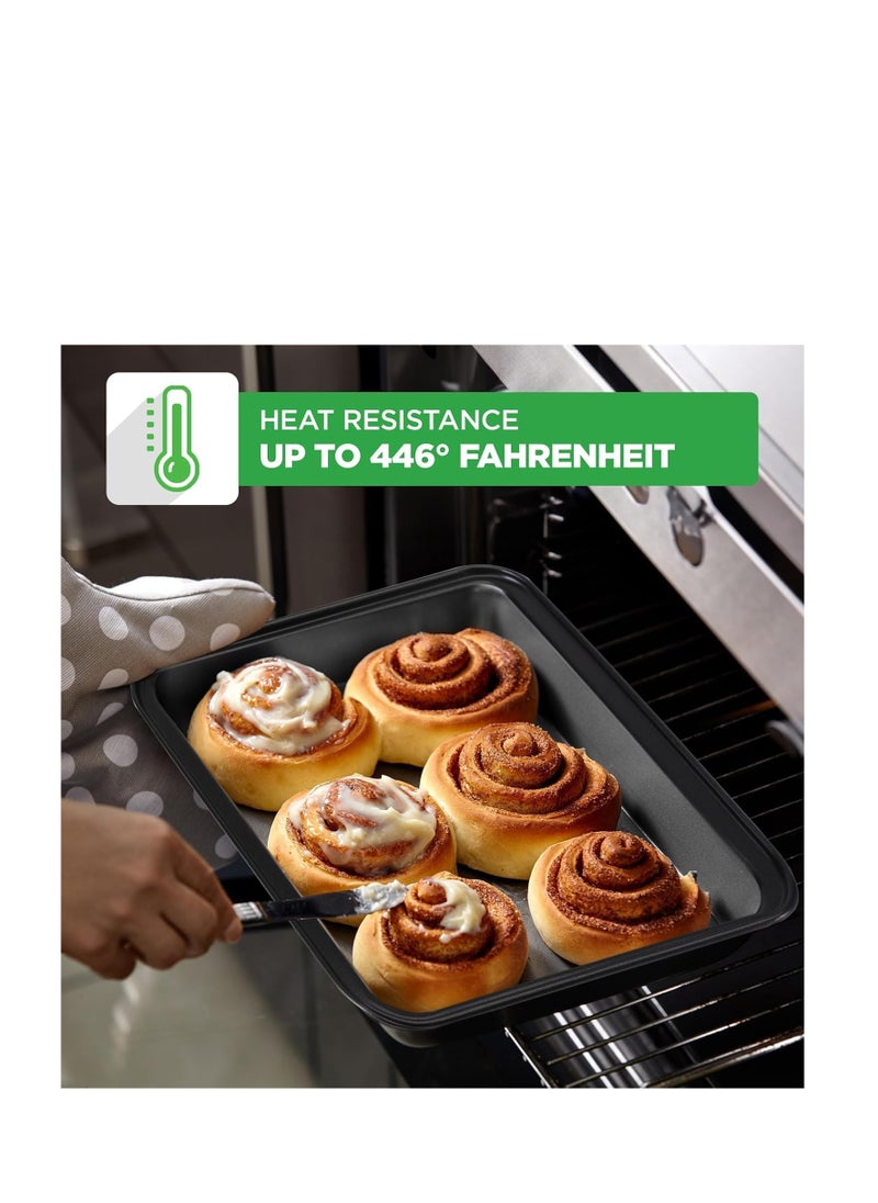 NutriChef - NutriChef 10-Piece Non-Stick Baking Pans Set - Deluxe Carbon Steel Bakeware Set w/ Cookie Sheets, Muffin Pan, Roasting Pan, Cake Pan, Baking Tray, Pizza Pan - Easy to Clean, Black - Image 1