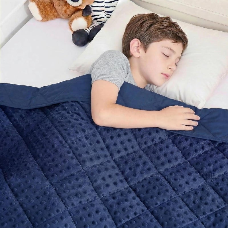 yescool يسكول كيدز ( Kids) بطانية مزودة بوزن (3 أرطال، 36" × 48"، رمادي) – بطانية سميكة مرطبة مثالية للنوم، مناسبة للأوزان بين 20 و40 رطل، قابلة للغسيل في الغسالة. - Image 1