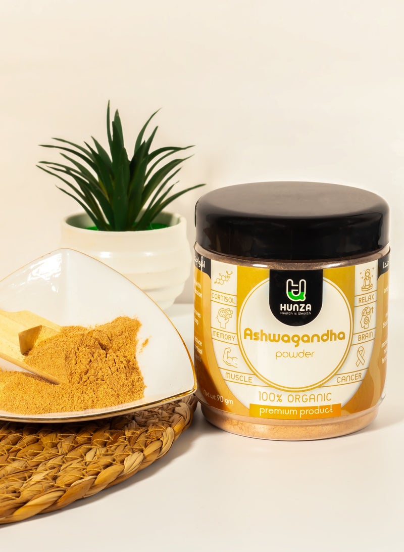 hunza "Organic Ashwagandha Root Powder | 100% Natural, Pure & Additive-Free | 90g by Hunza" - Image 3