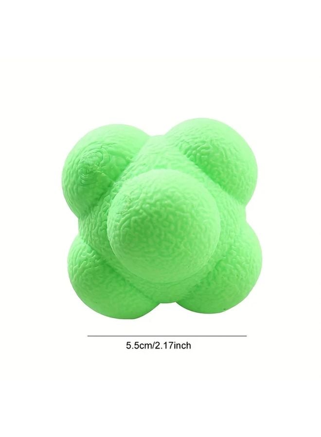 Blue Green Hexagonal Reflex Reaction Ball For Agility Tennis Fitness Training - Image 4