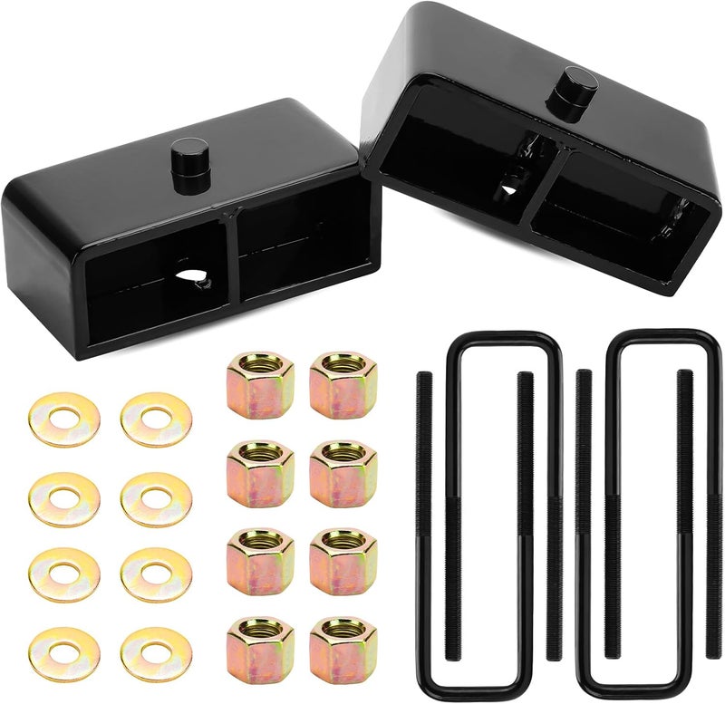 ILONPA 1" Rear Leveling Lift Block Kit with U-Bolts - Image 1